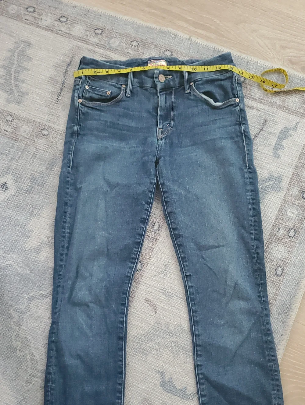 Mother Looker Ankle Fray Girl Crush Blue Stretch Soft Jeans Denim Pants Sz26